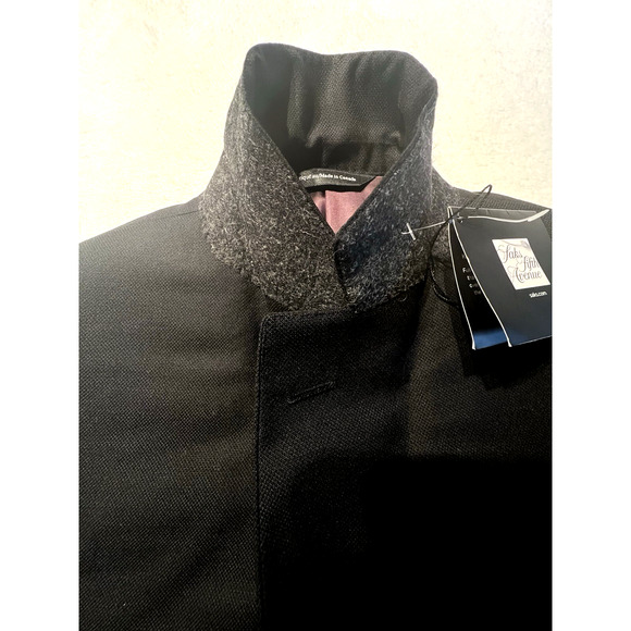 New Samuelsohn Blazer 40R Solid Black Sport Jacket Honeycomb Super 130s - Picture 7 of 16